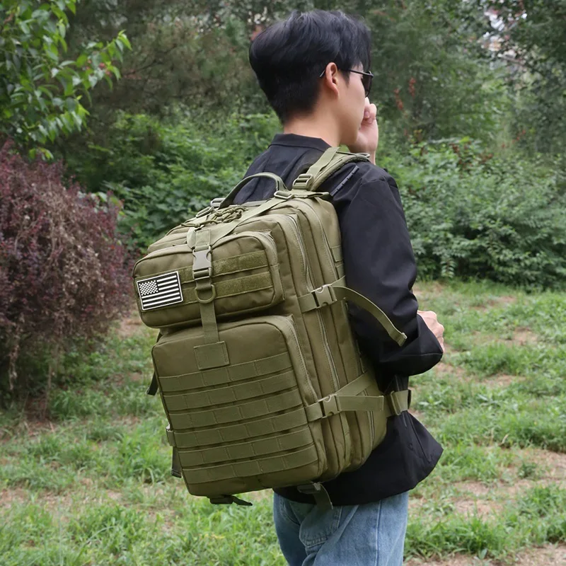 Unisex Adjustable Hiking Backpack with Shoulder Straps Zipper Closure Travel Sports Camping Mountaineering Cycling Outdoor Folda view 4