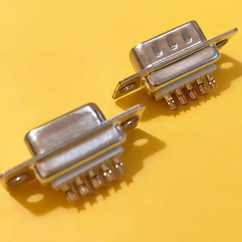 

2/5/10pcs DB9 D-SUB 9 Pin Male Female Standard Solder Type 9P Connector DIP Mount Serial Port Adapter 2 Rows DB9 gold Pin