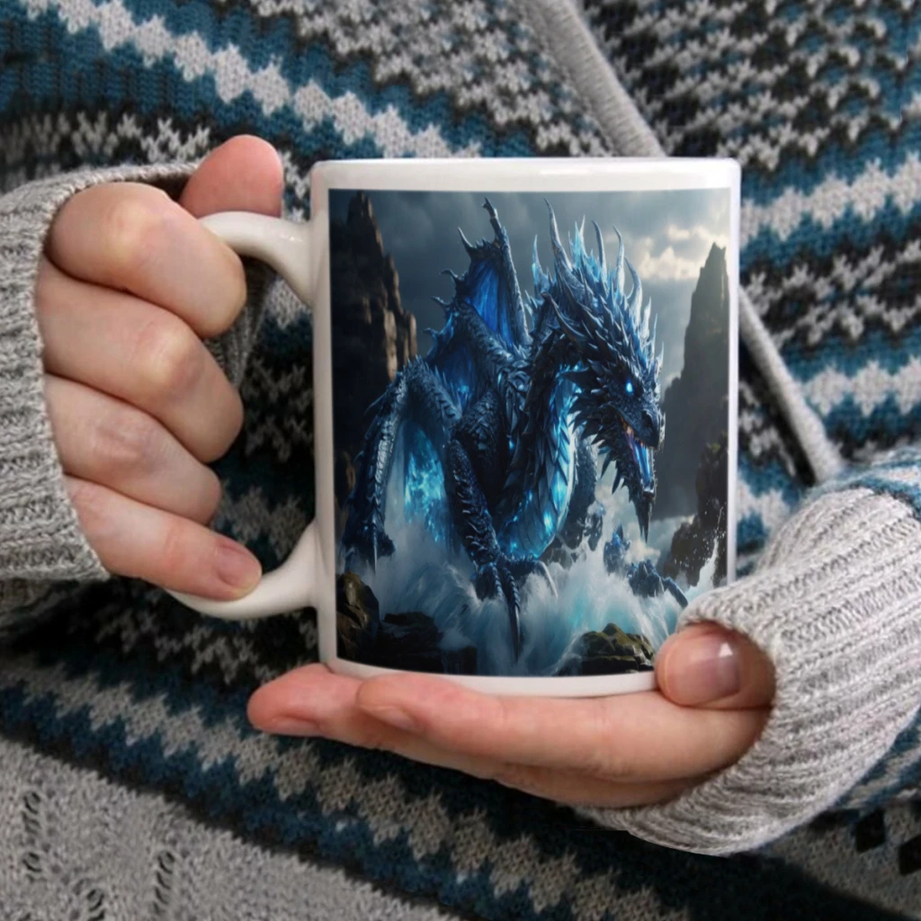 Nordic Fantasy Dragon Coffee Mug Ceramic Water Cup Heat Sensitive Coffee Cups Summer Winter Drinkware