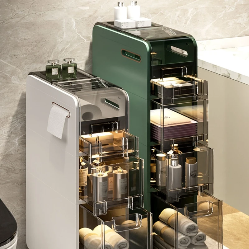 

Toilet rack, toilet crack storage cabinet, bathroom trolley storage rack, floor gap, toilet side with stars