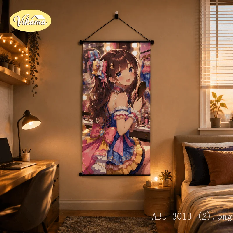 VIKAMA Mysterious Gothic Tapestry Wall Hanging Anime Girl Dark Romance Red Dress Wall Art Decor for Bedroom Dorm Home Living