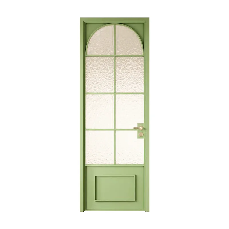 

Vintage alloy French swing door custom double door kitchen double simple balcony partition glass door