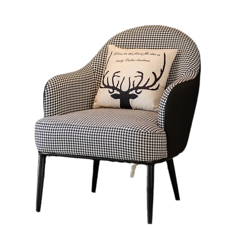 

Nordic single lazy sofa, Italian light luxury wrought iron leisure chair, balcony bedroom living room sofa chair