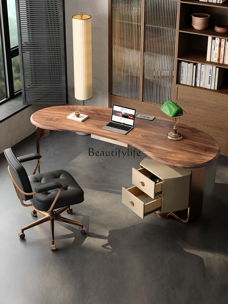 Walnut Solid Wood Light Luxury Modern Desk Nordic Large Board Chinese Style Desk