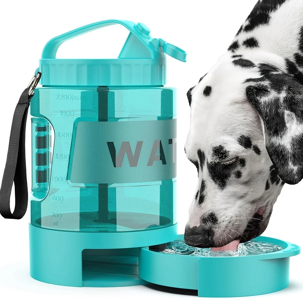 

77oz Large Capacity Dog Water Bottle 2-in-1 Leakproof Pet Water Dispenser Portable Dog Water Bowl for Travel Camping Outdoor
