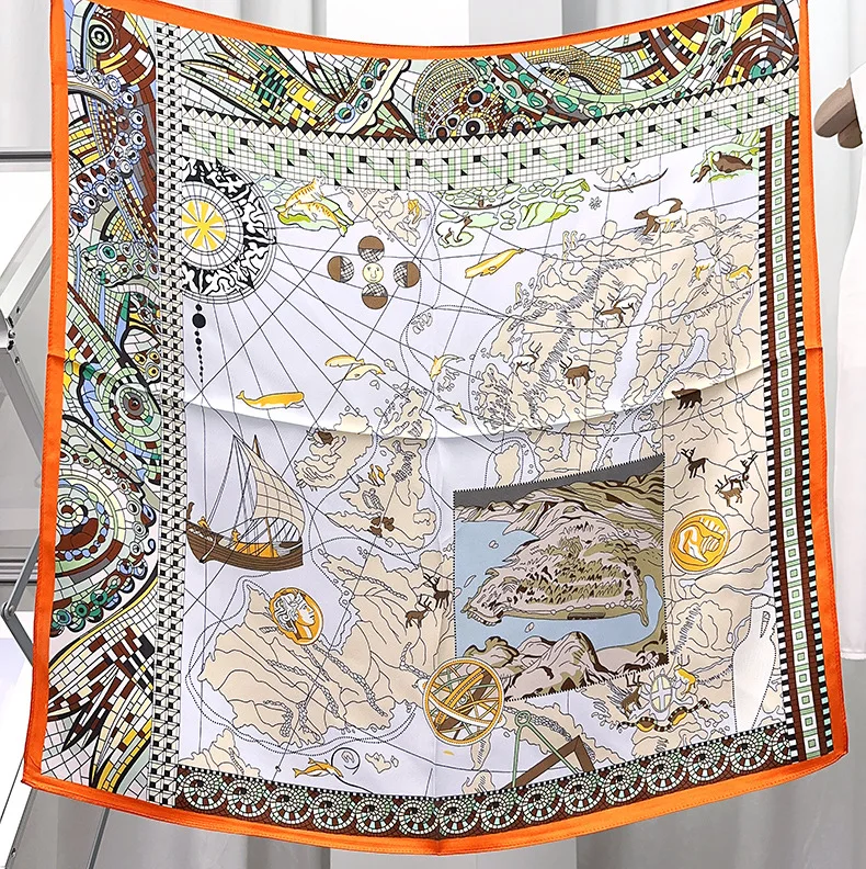 

12MM Mulberry Silk Scarf 65CM Luxury Designers Square Bandanas Women Clothing Head Bag Accessories Lover Christmas Gift