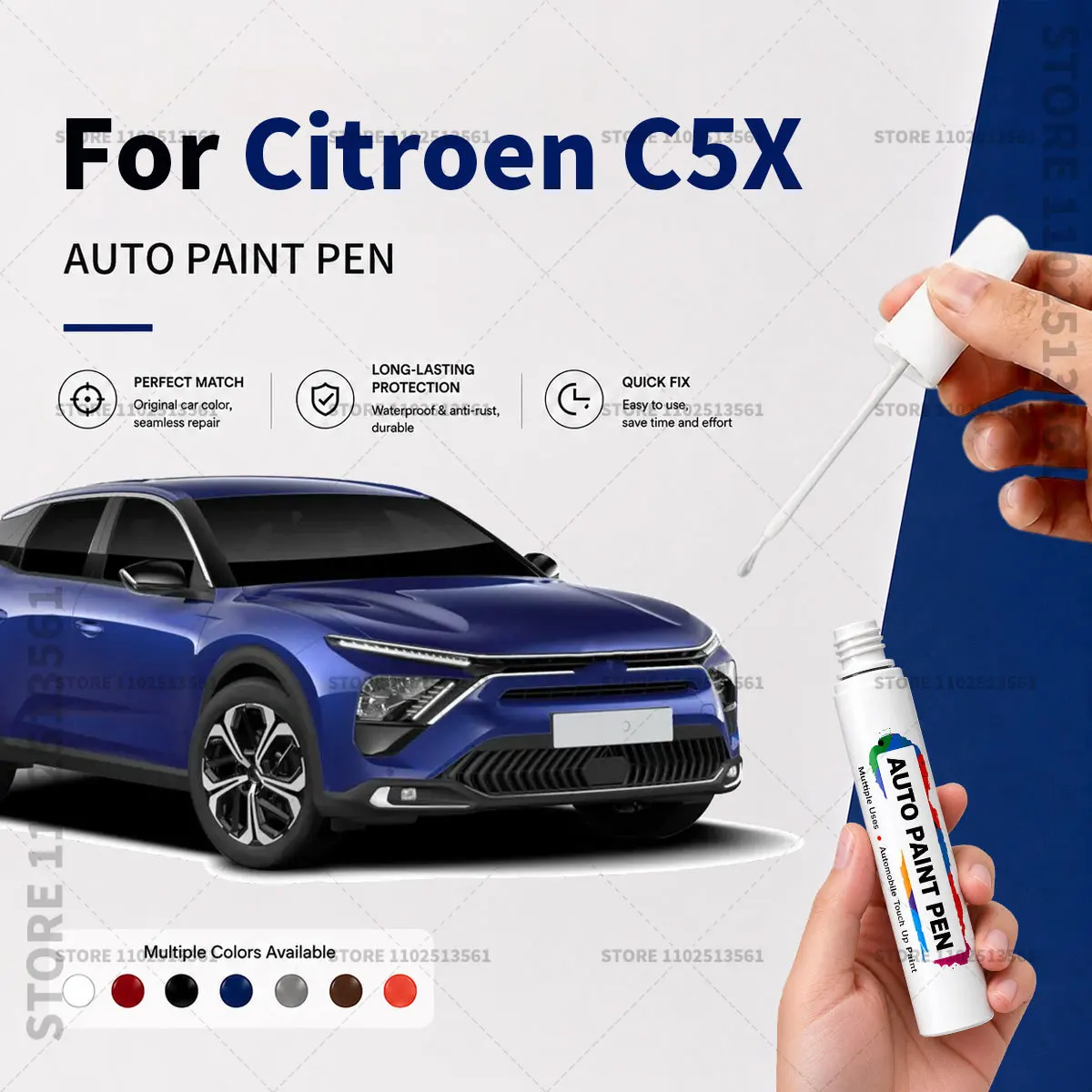 Car Paint Repair Marker Pen Quick Dry Scratch Remover Touch Up Coating Pen For Auto Accessories For Citroen C5 X Black White