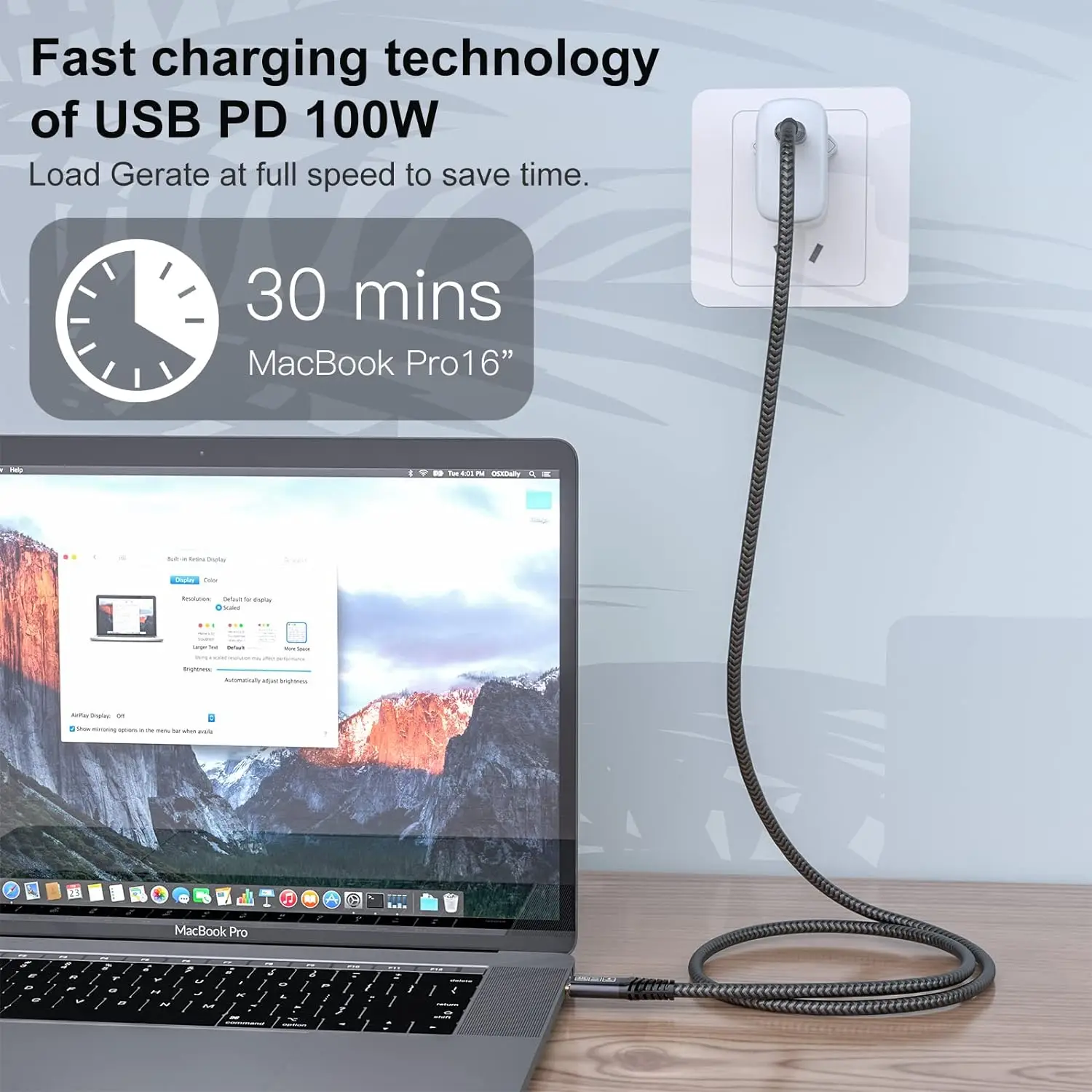 USB C to USB C Cable 20 Gbps, USB Cable Type C 3.2 Gen2× 2, 100W 20V/5A USB C Charger Cable, 4K @ 60Hz Video Transmission