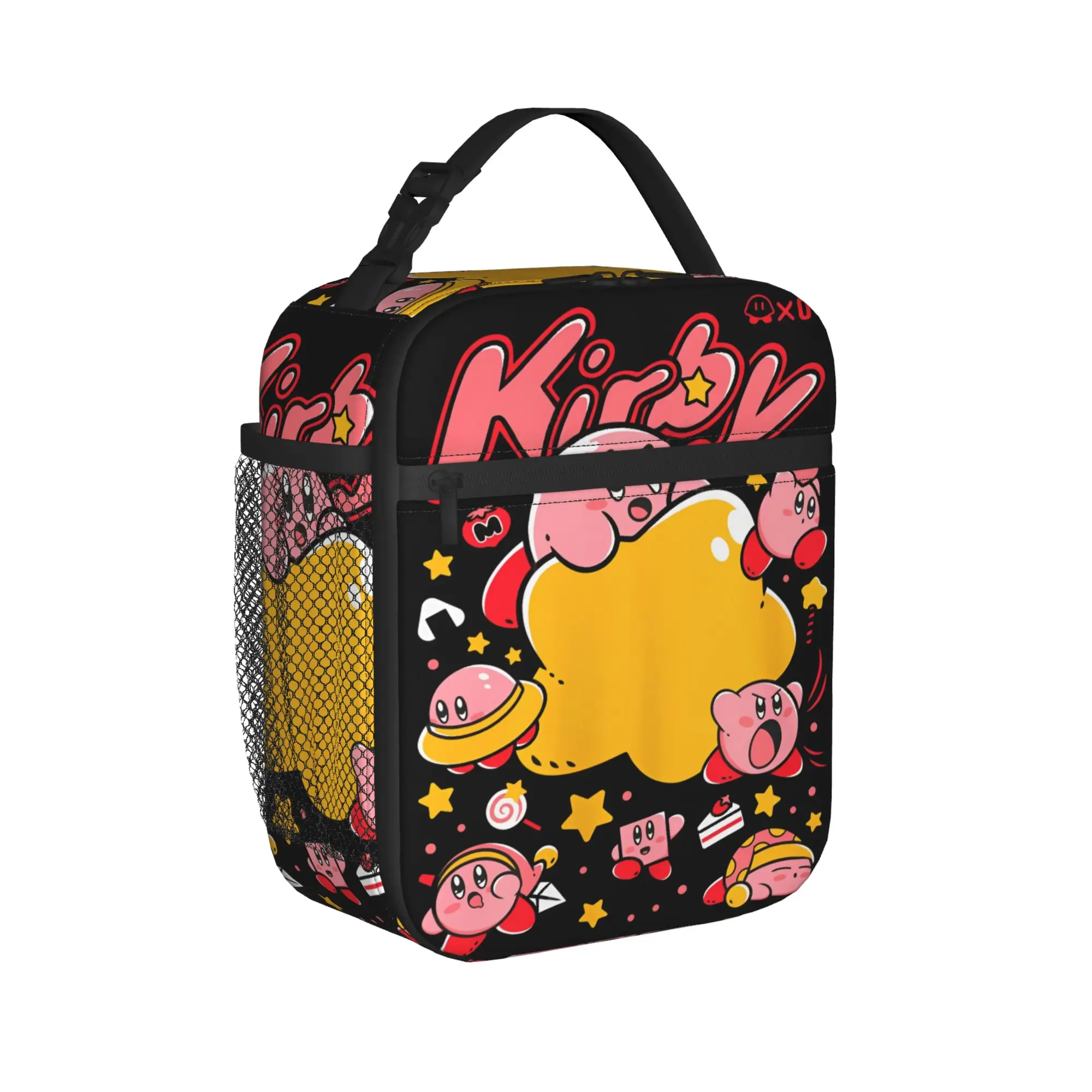 

Kawaill Kirby Adventure Video Game Insulated Lunch Bags for Men Women Food Bag Portable Cooler Thermal Lunch Box For School