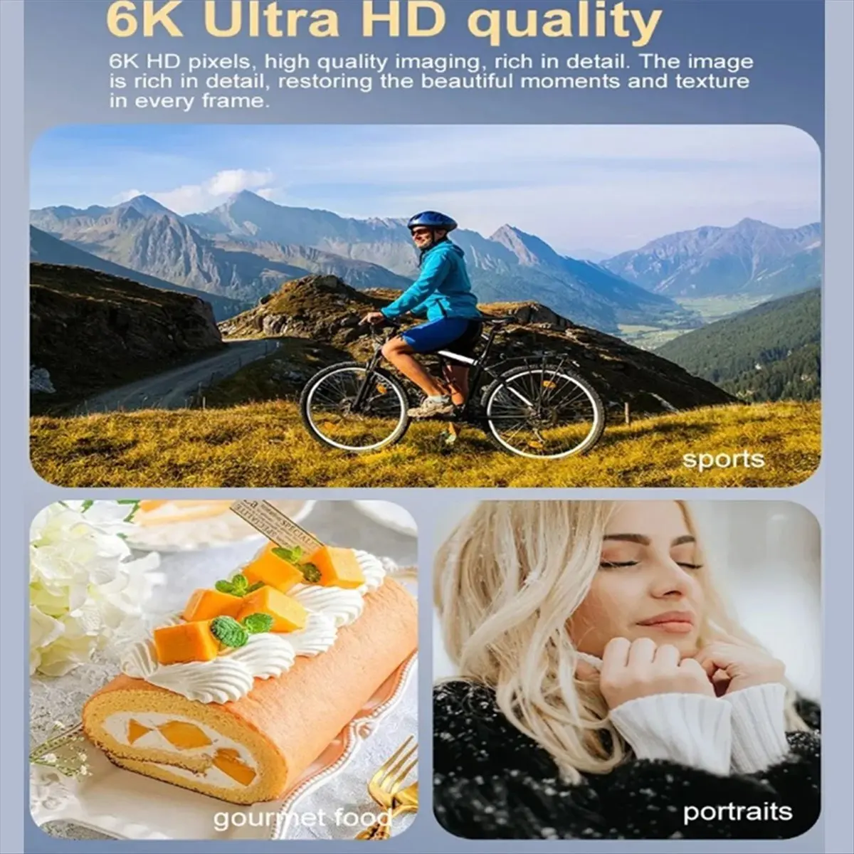 Can buy Portable Handheld 6K Action Camera EIS 5X Zoom 350° Rotatable Dual Lens Wifi Pocket Camera DV Screen Recorder