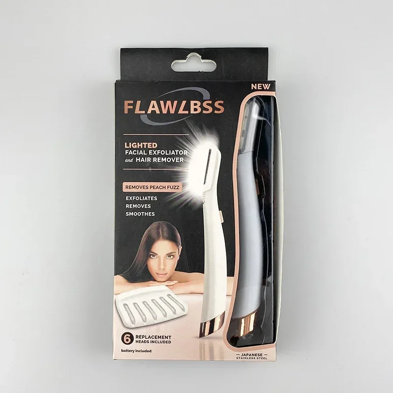 Fashion Models Female Facial Eyebrow Hair Remover LED Luminescence Hair Scraper Shaver Compact Portable Exfoliates Clean Tool