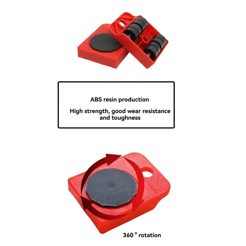 A98E-Mover Set da trasporto Barra ruota Sollevatore mobile Mover Mover per mobili Mover per carichi pesanti Mover portatile
