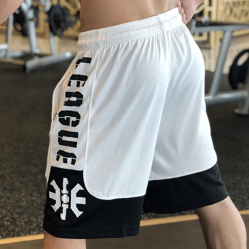 Men\'s Basketball Shorts Running Training Elastic Waist Short Letter Print Summer Sports Shorts Loosed Workout Sportwear For Man