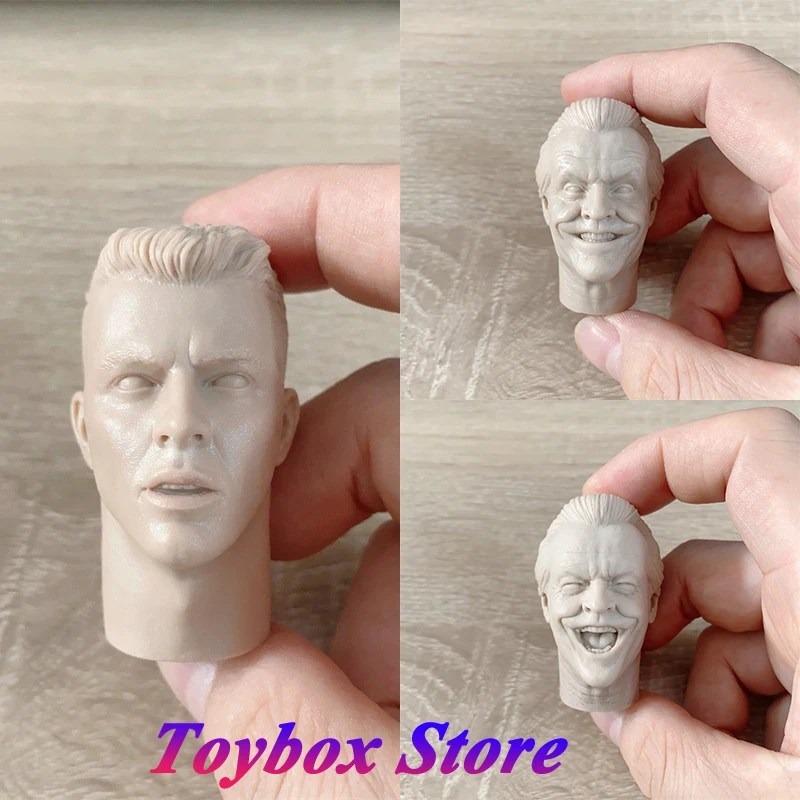 

1/6 Clown Nicholson White Model Head Sculpt Comics Villain Comedian Actor Carving Model Toys Connector Accessory For 12" Body