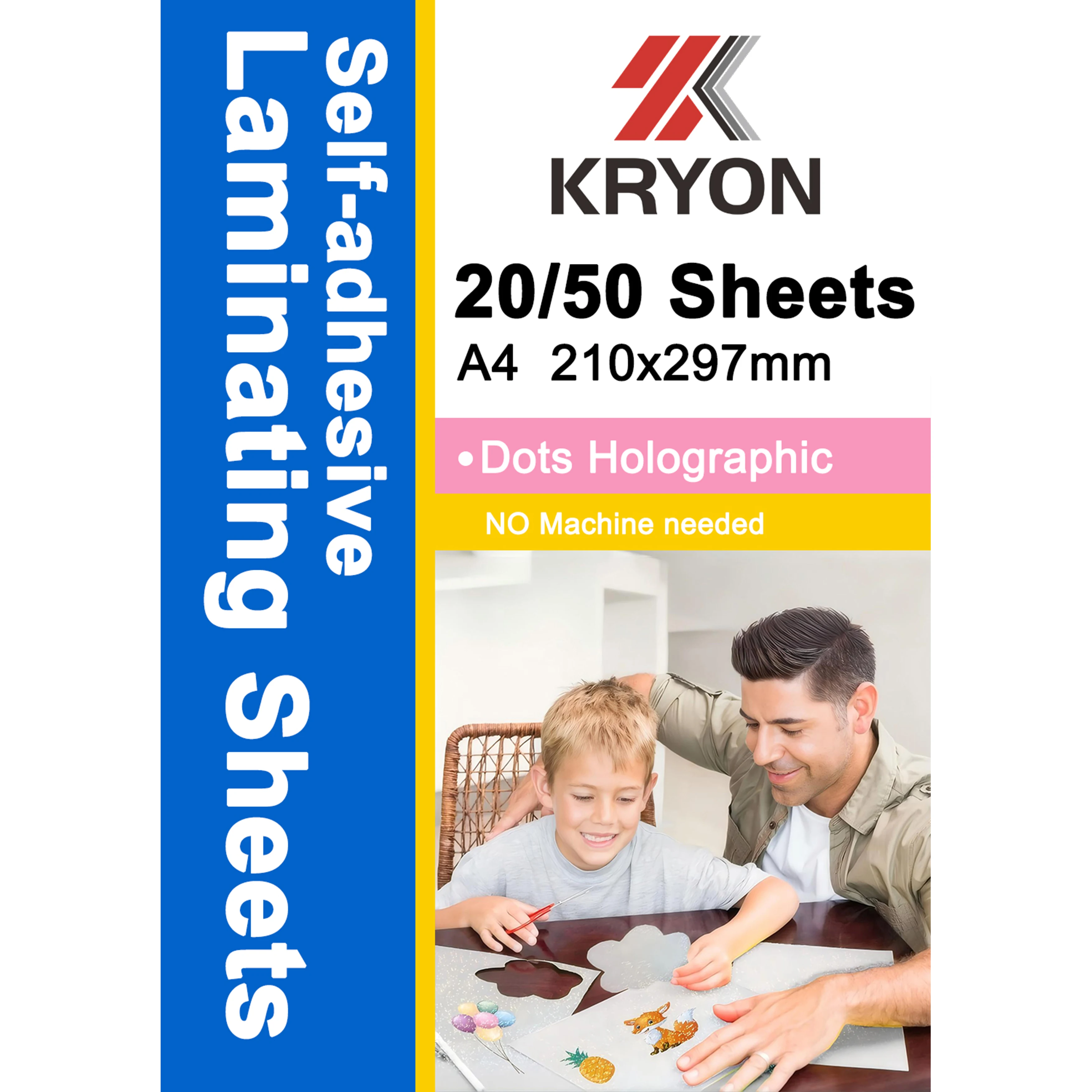 Holographic Dots Sticker Paper Self-Adhesive Star Overlay Laminating Sheets No Machine Needed for Creative Projects
