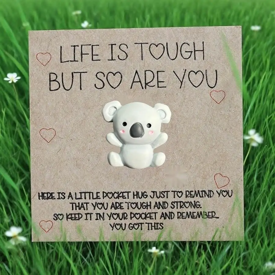 1-100pcs  Cute Mini Colorful Resin  Inspirational Animal Themed Appreciation Gifts Assorted Resin Figurines with Note Cards Funn