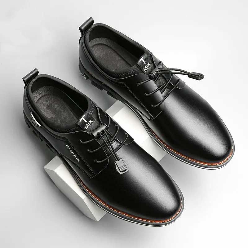 Men's Casual Shoes Black Spring Male Footwear Loafers Soft Bottom Lace Up Outdoor Business Sneakers Shoes For Men Big Size 48