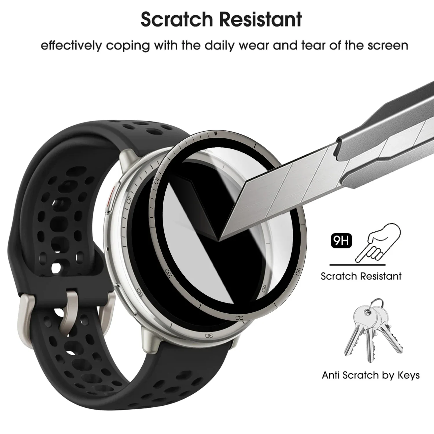 9H 強化ガラススクリーンプロテクター Huami Amazfit Active 2 Active2 スマートウォッチ HD クリア保護フィルム Amazfit Active 2 用