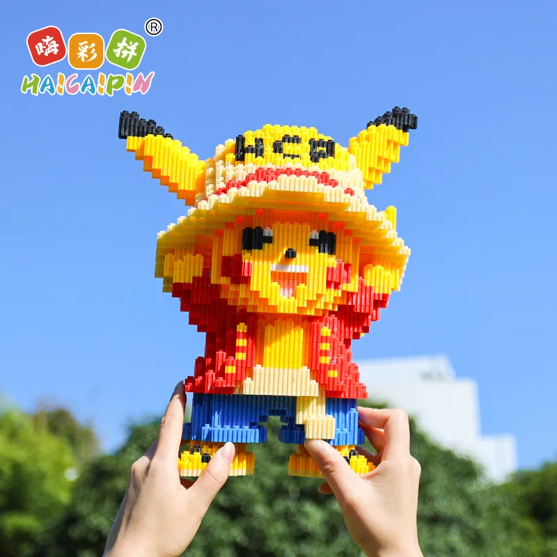 Pokemon Pikachu Building Block Bulbasaur Charmander 3D Model Assembly Connection Mini Brick Figure Toys for Home Decora
