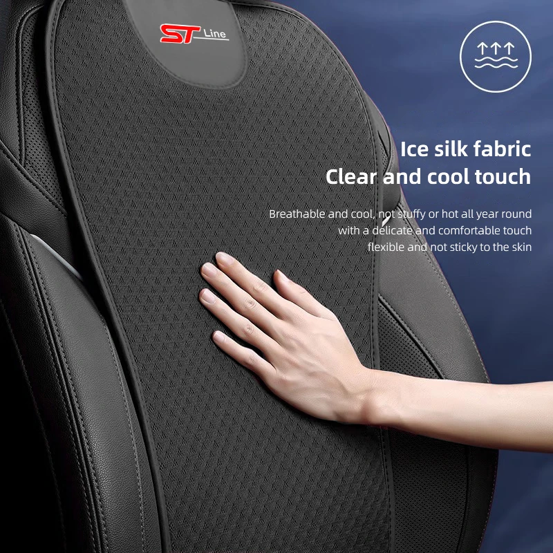 Car Seat Pad Backrest Mat Ice Silk Flax Seat Cushion Covers For ST Line Ford Focus Mustang Fiesta Puma Ranger Kuga MK7 MAX F150 view 2