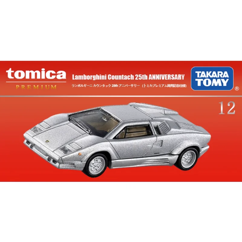 Original TAKARA TOMY TOMICA  Alloy Car PREMIUM 12 Lamborghini Countach 25th Anniversary Model Toys Gift for Children Collection