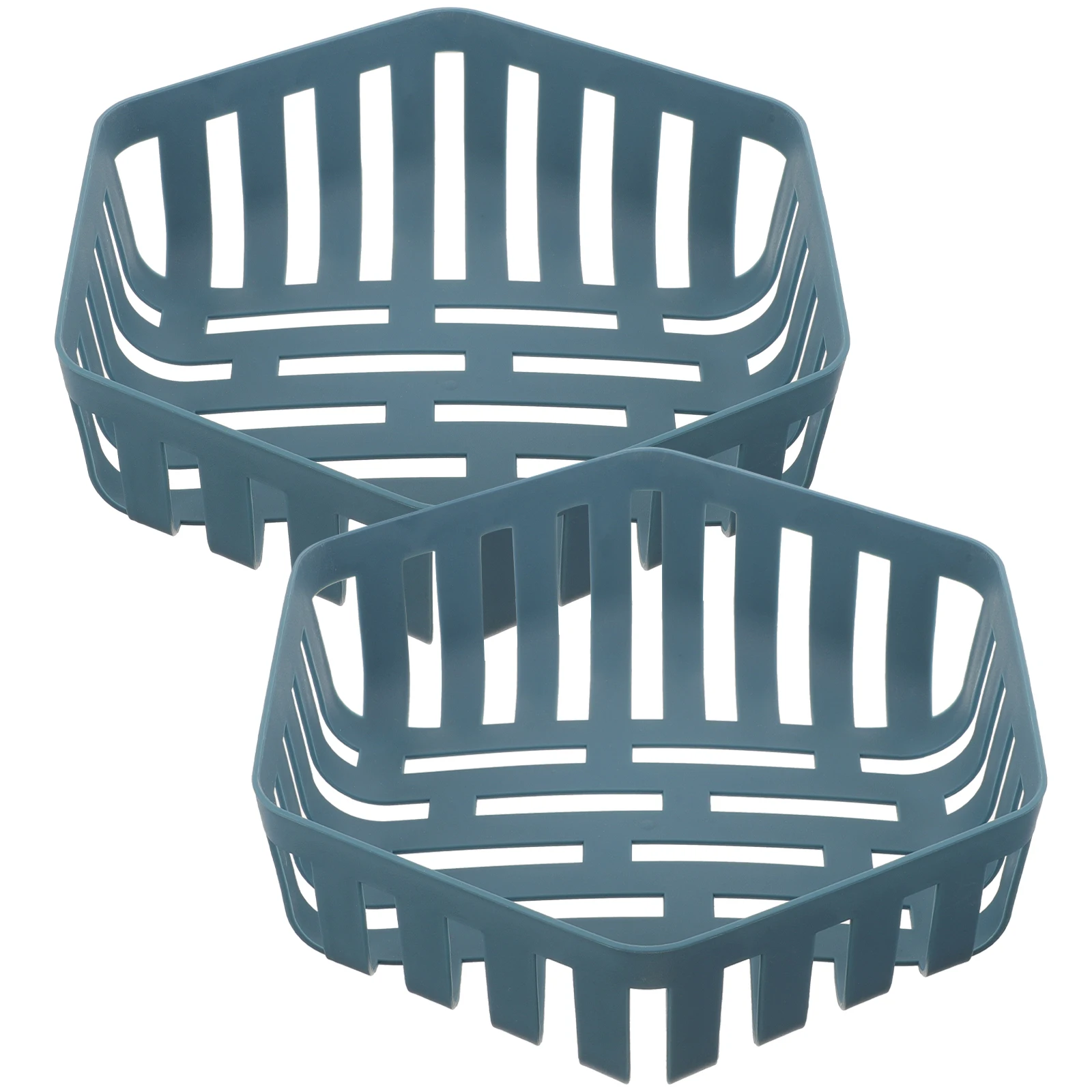 

2Pcs Hollow Plastic Fruit Basket Modern Style Kitchen Storage Organizer Vegetable Holder Fruit Storage Container Multipurpose