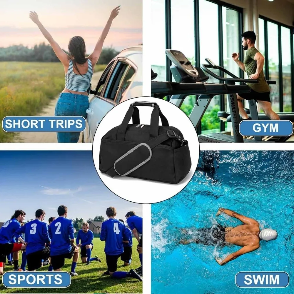 

Multi Pockets Sports Gym Bag Large Capacity Wet Compartment Fitness Tote Carry On Lightweight Travel Duffel Bag