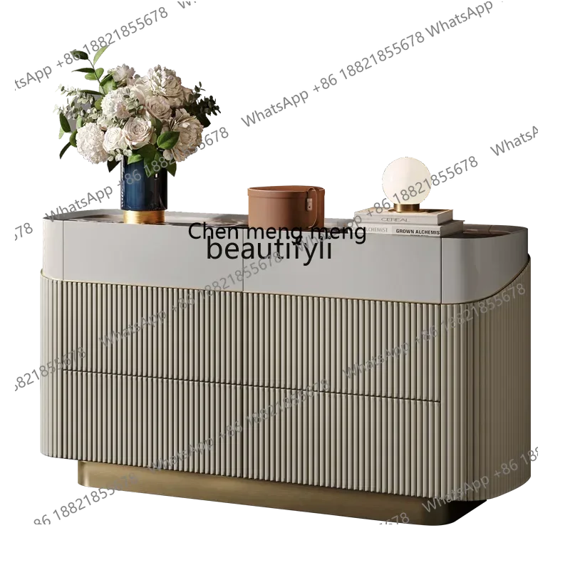 

X Light luxury chest marble high-grade paint storage cabinet bedroom bedside cabinet