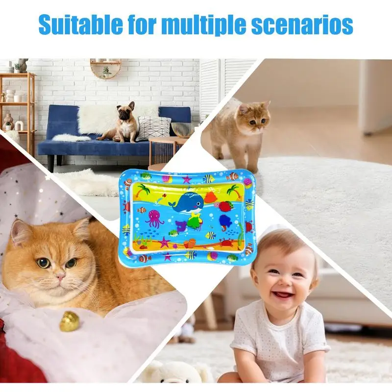 Sensor Water Play Mat Interactive Cat Toy Summer Water Play Pad Promote Development Activity Center Mat 50 X 70Cm Motor Skill To