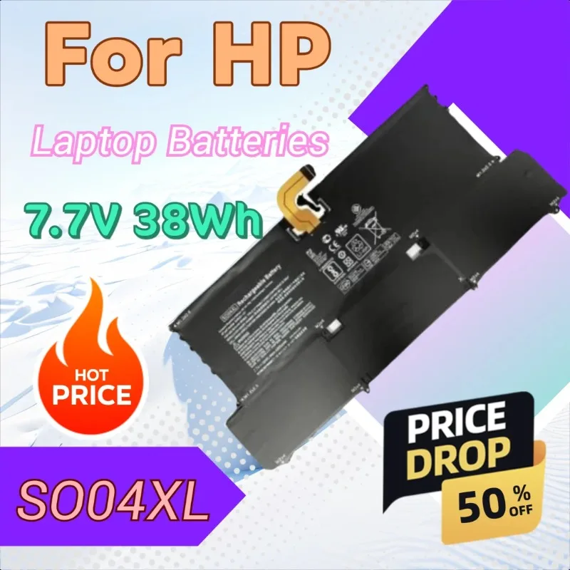 

SO04XL Аккумулятор для ноутбука 7,7 В 38 Втч для HP Spectre 13 13-V016TU 13-V000 13-V015TU 13-V014TU Series 843534-1C1 844199-855 HSTNN-IB7J