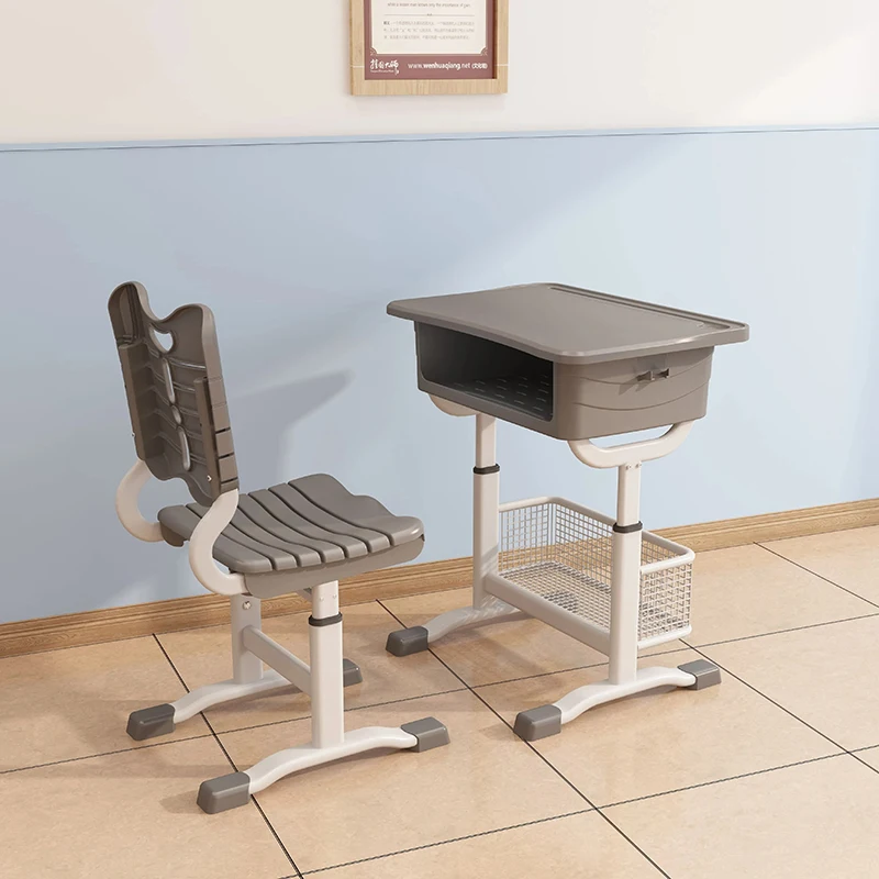 KZ011 مكاتب وكراسي مدرسية سميكة من البلاستيك لطلاب المرحلة الابتدائية والثانوية الذين يتعلمون الاستخدام المنزلي #3