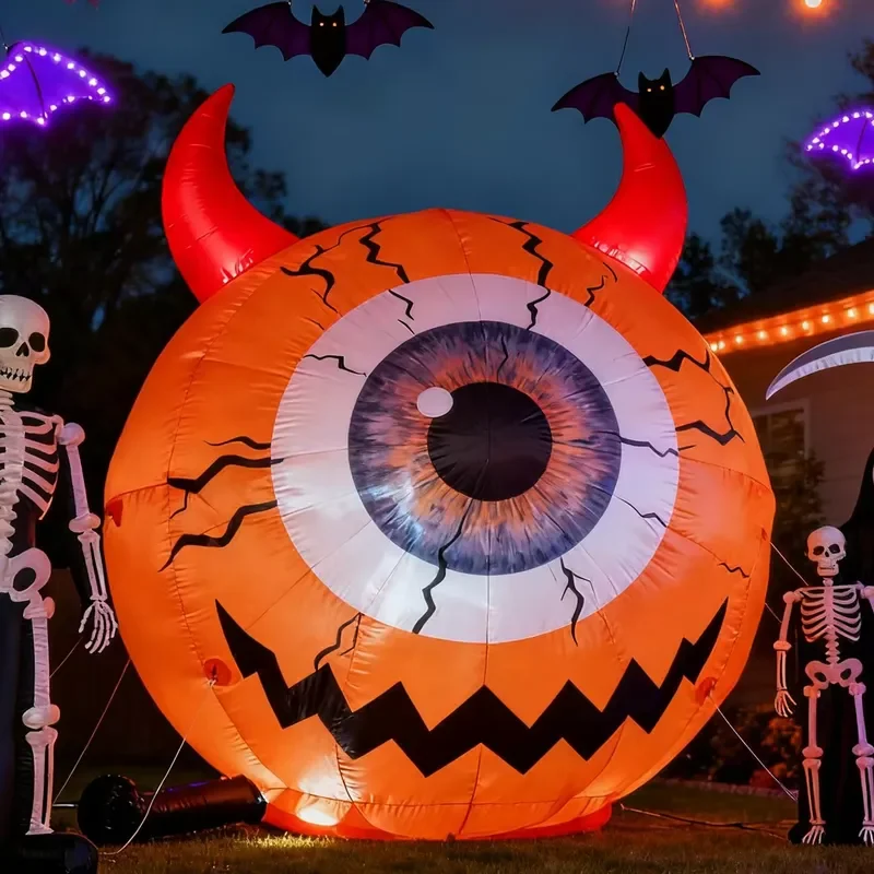 Factory Direct Custom Giant LED Inflatable Eyeball Halloween Decoration Outdoor Party Yard Haunted House Prop PVC Oxford