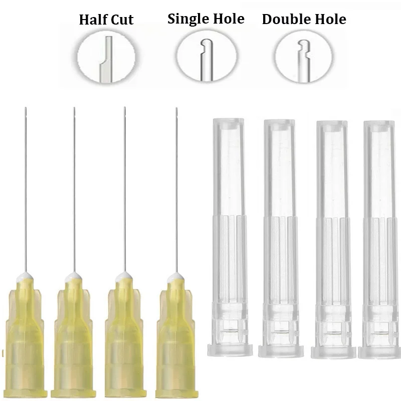 

100 шт., наконечники игл для ирригации зубов, стерильные эндодонтические наконечники для шприцев, простые и зубчатые концы для процедур корневых каналов