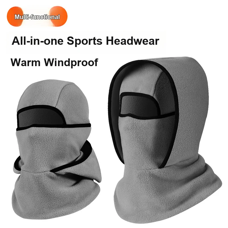 Double-layer Fleece Full Face Neck Protective Head Cover Winter Warm Windproof for Cycling Skiing Helmet Liner