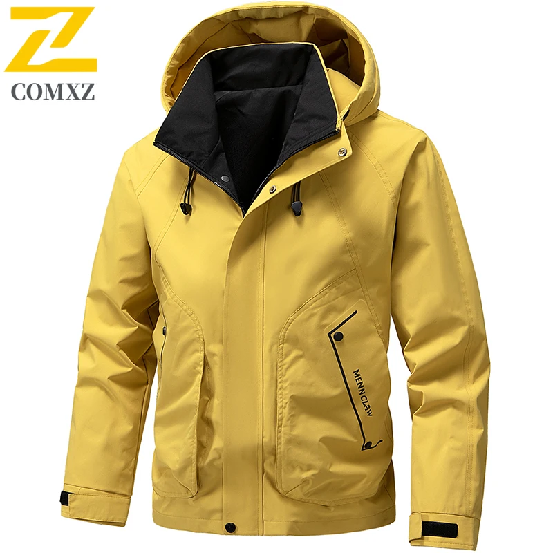Gorpcore Lightweight Hiking Jackets Men's Autumn Zipper Rainproof Windbreaker Men Trendy Hunting Jogging Hooded Stormcoat Jacket