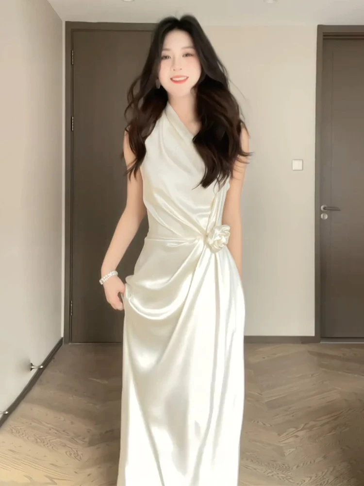 

Роскошный женский халат для невесты с завязками на шее, белый, абсолютно потрясающий