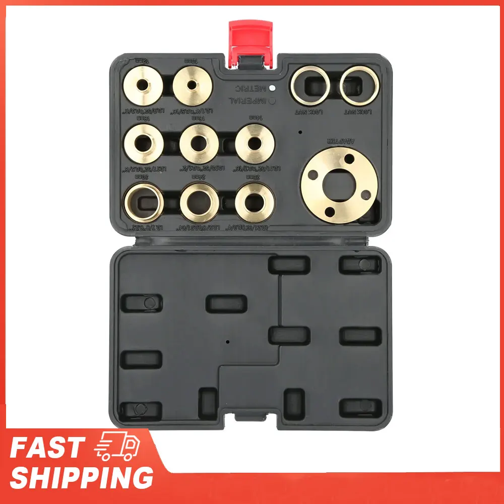 

11Pcs/Set Brass Template Router Guides Kit with Lock Nut Adapter Router Accessory Router Kit Router for Templates