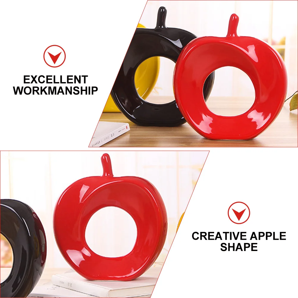 

1Pcs Apple Sculpture Ceramic Ornament for Desktop Decoration Home Office Art Ceramic Decor Statue Decors