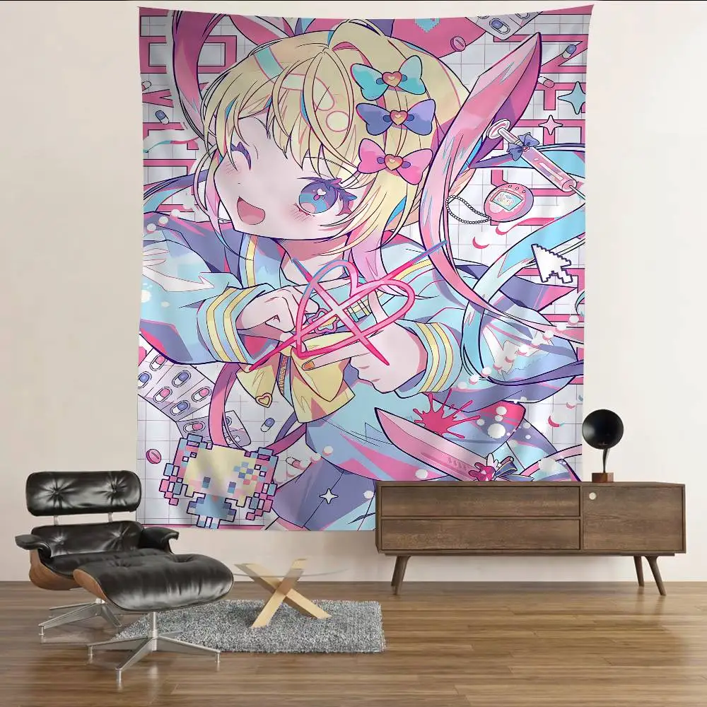 Needy Girl Overdose Game Bedruckter großer Wandteppich Indischer Buddha Wanddekoration Hexerei Bohemian Hippie Wandkunst Dekor
