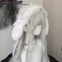 Goth Bunny Ear Bow Hair bands Harajuku Gothic Lolita Y2K girl Rabbit ears hair band Punk Lace Ruffled Headband Hair Hoop - Image 6