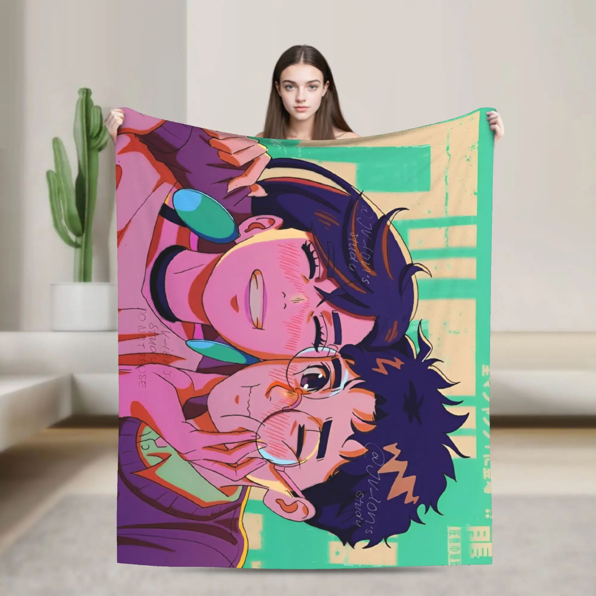 

MOMO OKARUN Dandadan Soft Warm Blanket Travel Plush Throw Blanket Funny Living Room Flannel Bedspread Sofa Bed Cover