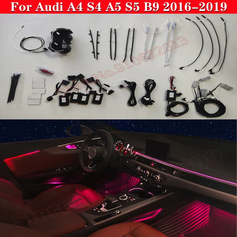 

Decorative Cover Lift Tweeter Speaker Lamp LED Strip For Audi A4 A5 S4 S5 B9 2016-2021 Center Console Dashboard Ambient Light