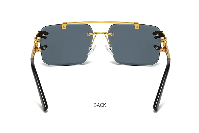 Gafas De Sol cuadradas De lujo para hombre y mujer, lentes De Sol sin montura Vintage De diseñador De marca, gafas De Sol Retro a la moda para