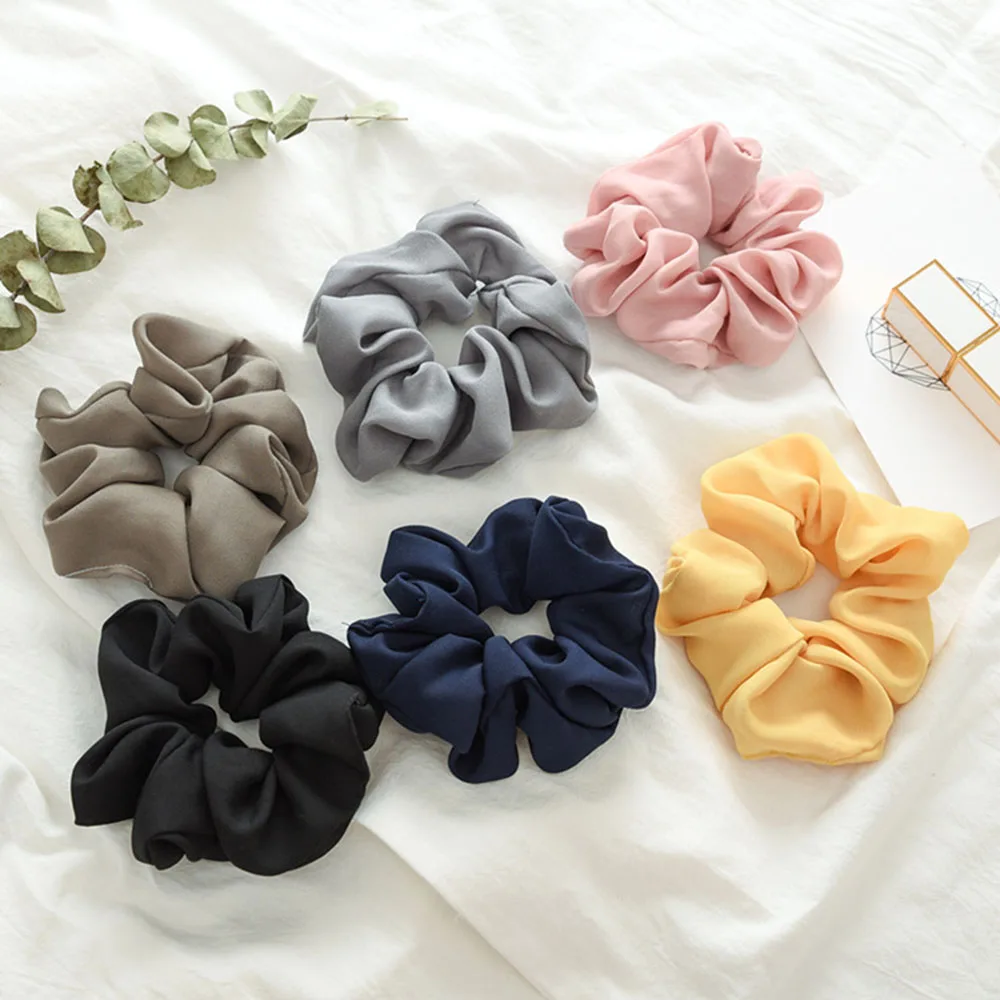 Simple Multicolor Beads Hair Tie Elastic Hair Rope Metal Sheets Scrunchies Ponytail Headdress For Women Accessories Hair Ties