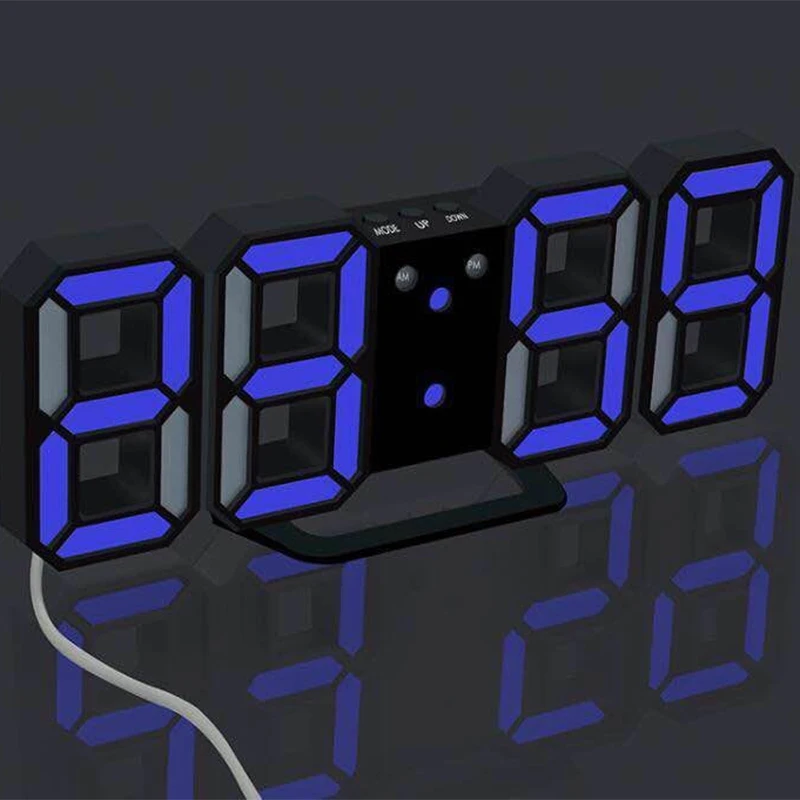 1~4PCS Led Wall Clock Digital Alarm Clocks Wall Hanging 3 Levels Brightness Time Date Temperature Display Electronic Clocks Wall