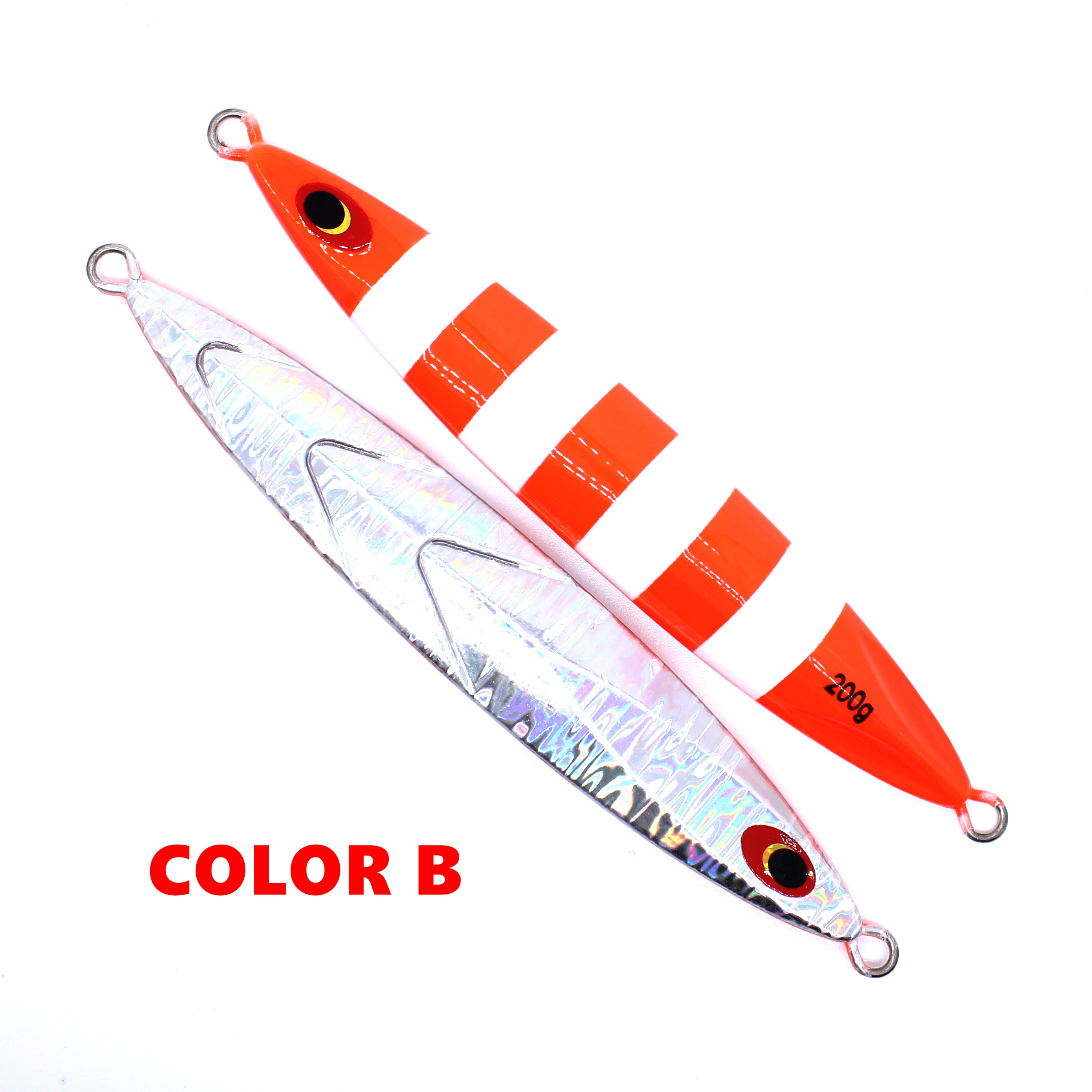AOCLU Tiefsee Langsam Metall Jig 200g 300g Harten Köder Sinking Stick Köder UV Glow Leuchtende Zebra Für thunfisch Zacker Seebarsch Angeln – Detail 9