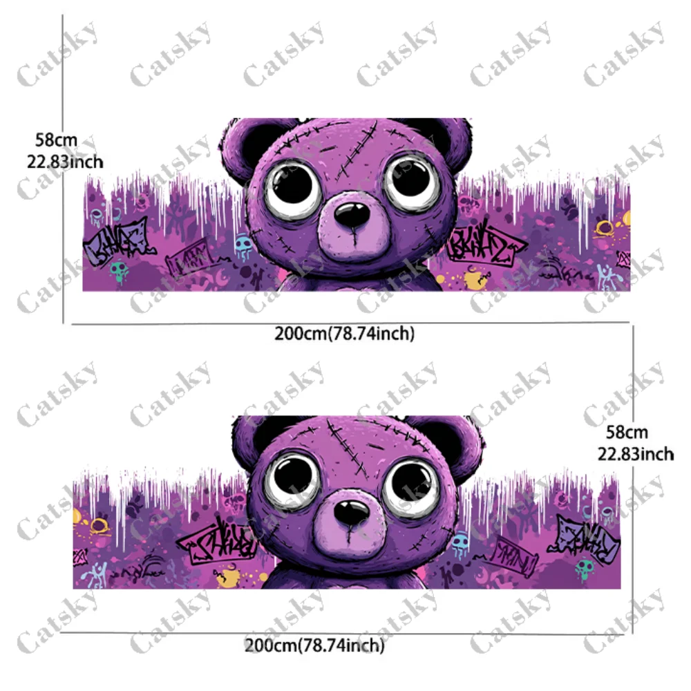 2pcs Graffiti Trend Purple Patch Bear Sticker Vinyl Car Decals for Car Truck Car Durable, Fade-resistant, Easy To Apply