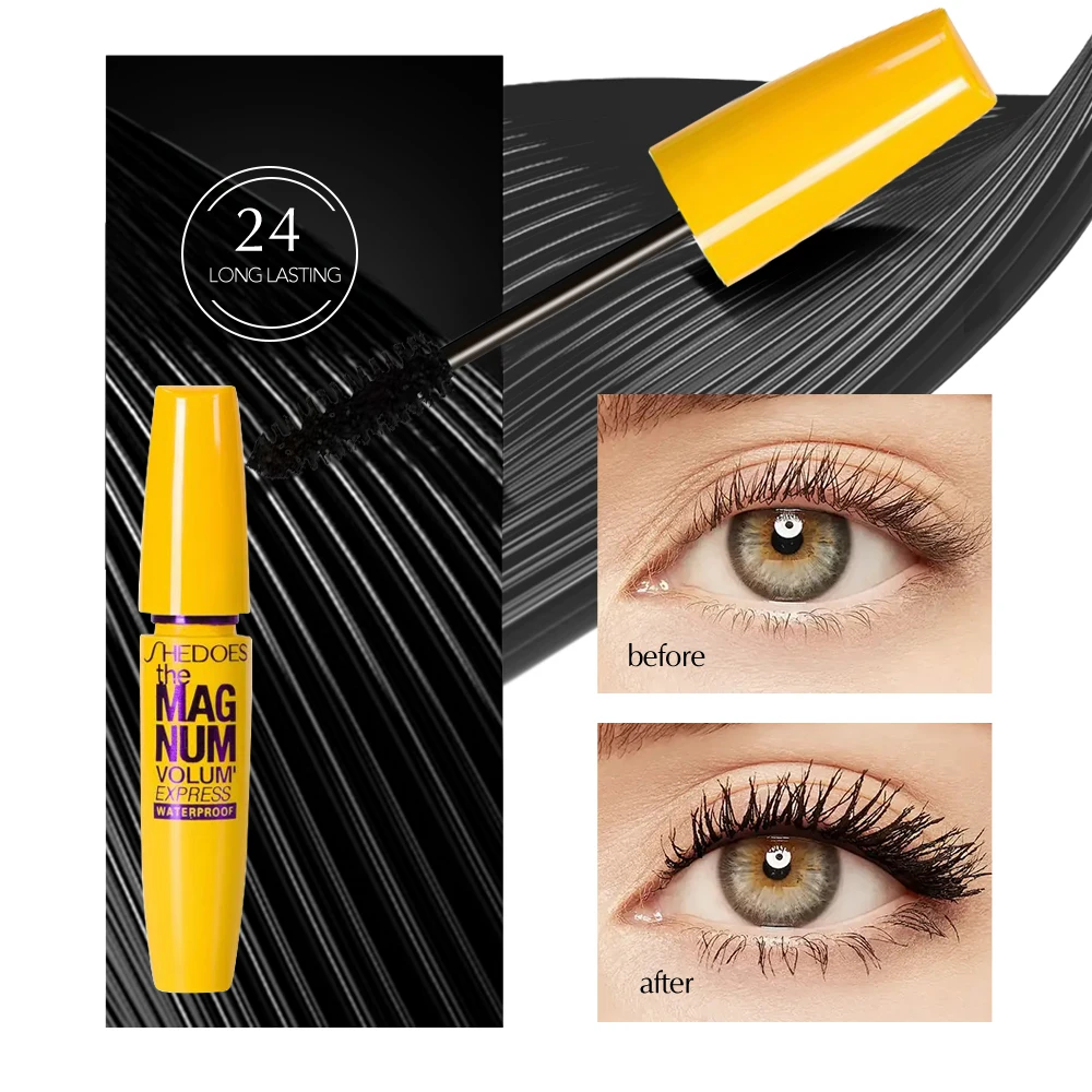 SHEDOES Mascara allungante e arricciacapelli - Formula impermeabile e antimacchia con pennello flessibile per tutti i tipi di beige chiaro