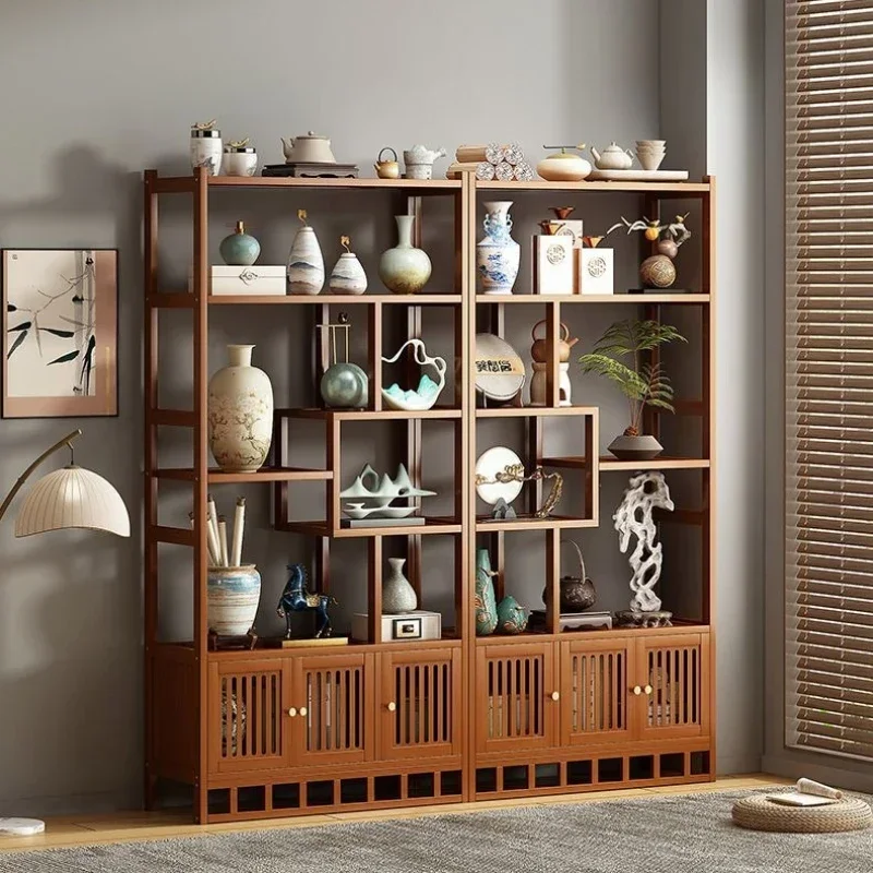 Firm Bogu rack Chinese tea cabinet storage rack Nanzhu tea set storage rack tea shelf display rack