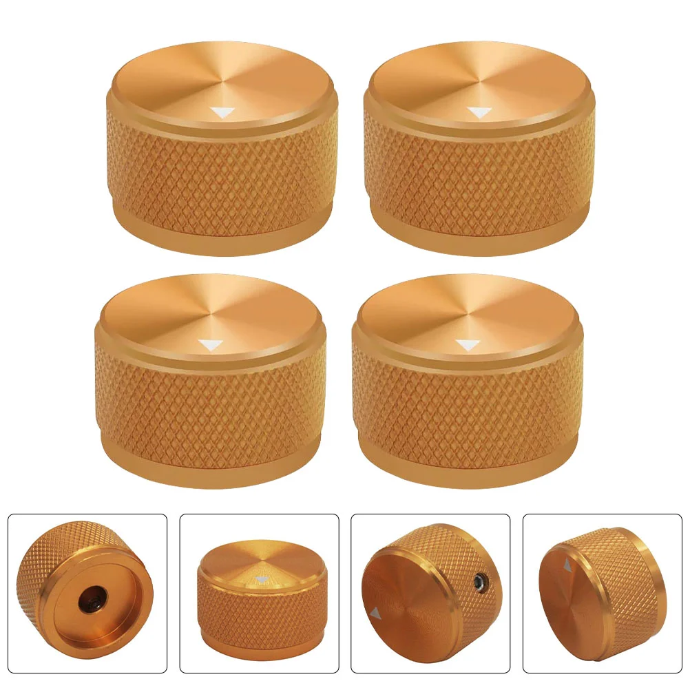 4 Pcs Amplifier Non-Slip Knob Acoustic Guitar Control Oven Gas Stoves Rotary Potentiometer Part Instrument Accessories Golden